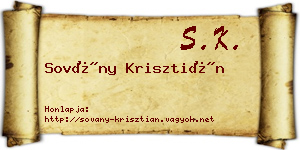 Sovány Krisztián névjegykártya