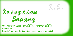 krisztian sovany business card